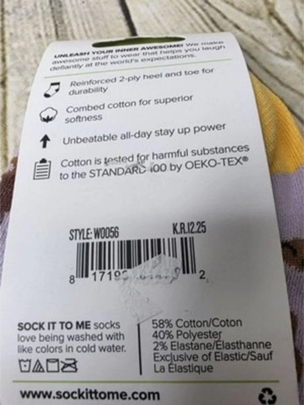 Sock It To Me Womens Novelty Hot Dog Crew Socks Purple Size 5-10